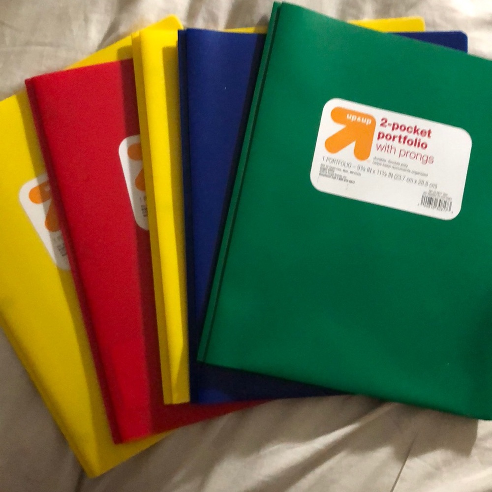 5 pack 2-pocket portfolio with prongs folders